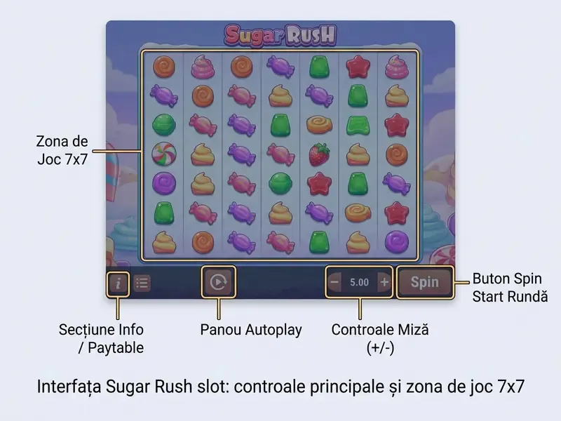 sugar rush joc interfață slot online Pragmatic Play